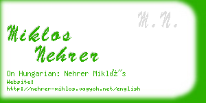 miklos nehrer business card